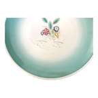 Vintage Crown Works Turquoise Floral Wall Hanging Platter by Susie Cooper - 16"