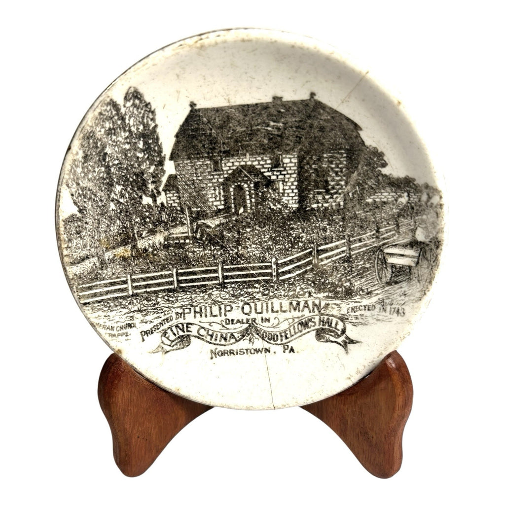 Antique Odd Fellows Fine China Advertising Dish Norristown Pennslyvania