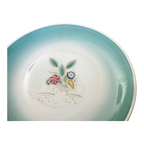Vintage Crown Works Turquoise Floral Wall Hanging Platter by Susie Cooper - 16"