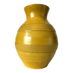 Vintage West German Pottery WGP Mustard Yellow Flower Vase