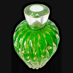 Vintage Murano Green Gold Leaf Glass Perfume Bottle (Attr Barovier & Toso)