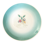 Vintage Crown Works Turquoise Floral Wall Hanging Platter by Susie Cooper - 16"