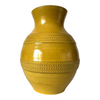 Vintage West German Pottery WGP Mustard Yellow Flower Vase