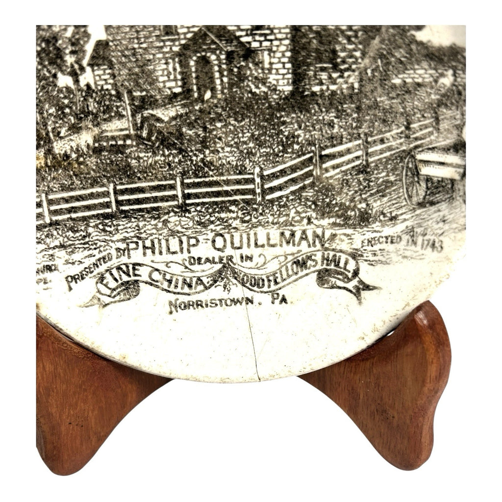 Antique Odd Fellows Fine China Advertising Dish Norristown Pennslyvania