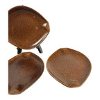 Vintage Roseville Pottery Raymor Autumn Brown Salad Plates Ben Siebel - Set of 4