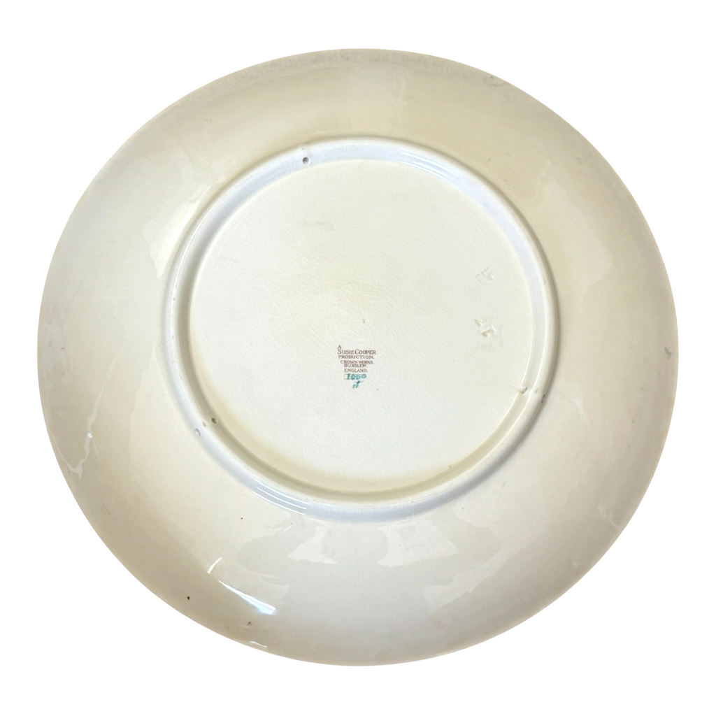 Vintage Crown Works Turquoise Floral Wall Hanging Platter by Susie Cooper - 16"