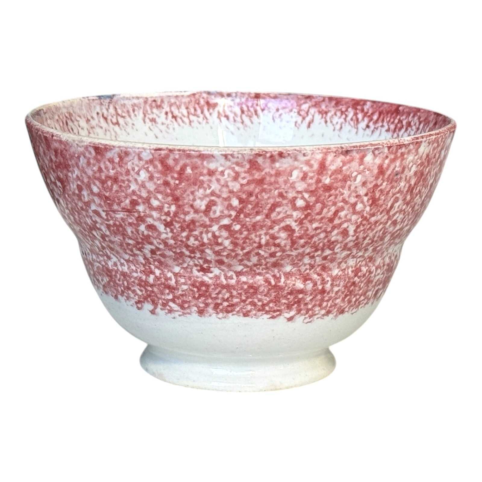 Antique Staffordshire Red Spatterware Spongeware Cup & Saucer