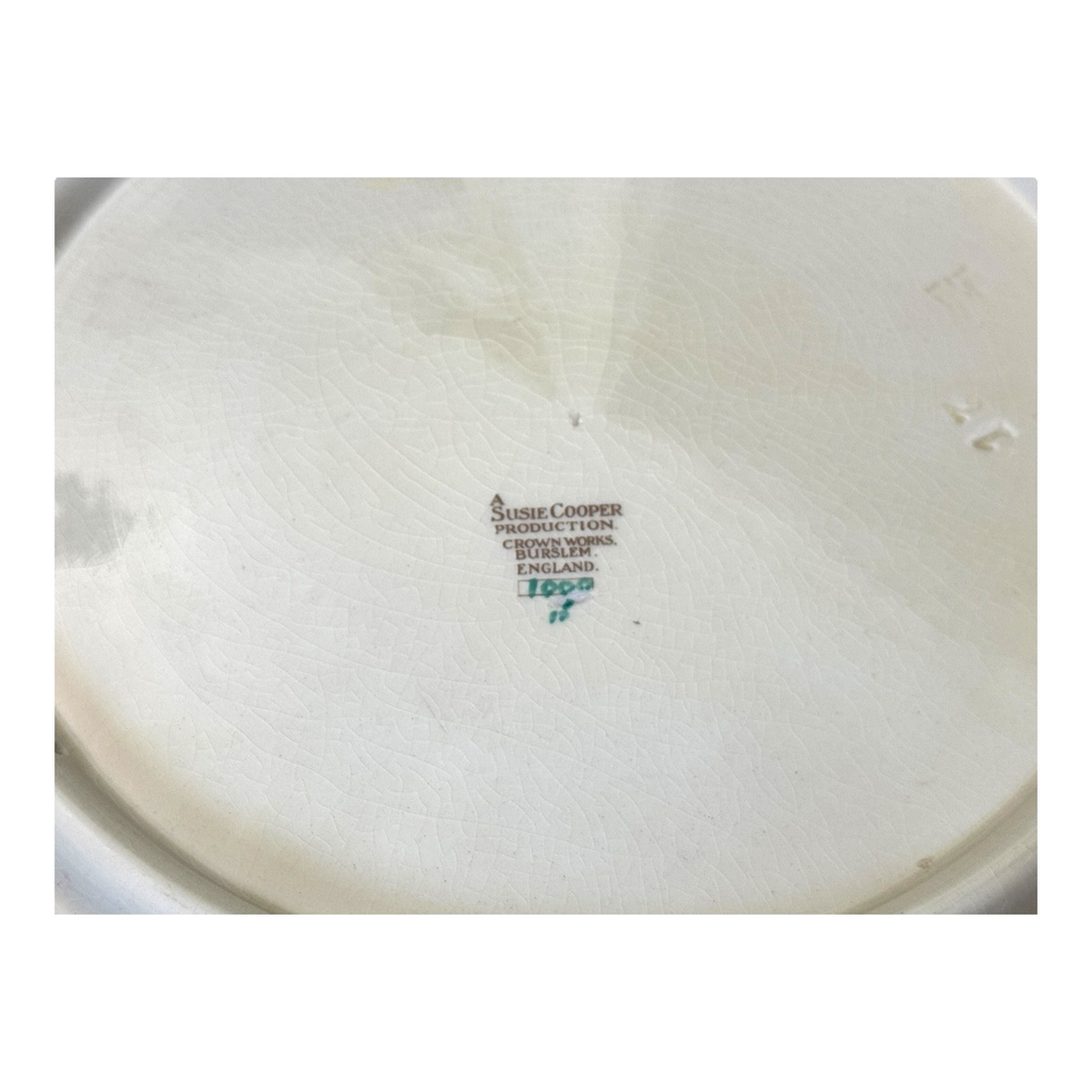 Vintage Crown Works Turquoise Floral Wall Hanging Platter by Susie Cooper - 16"