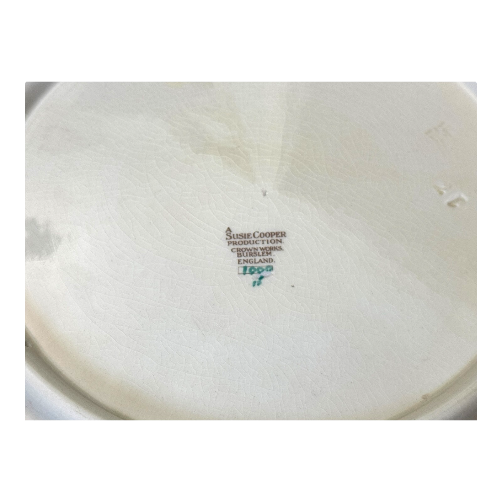 Vintage Crown Works Turquoise Floral Wall Hanging Platter by Susie Cooper - 16"