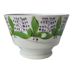 Antique Staffordshire Pearlware Hand Enameled Purple Floral Teacups