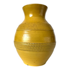 Vintage West German Pottery WGP Mustard Yellow Flower Vase