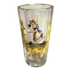 Antique Moser Six-Sided Hand Painted Cordial Glass