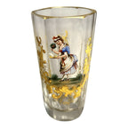 Antique Moser Six-Sided Hand Painted Cordial Glass
