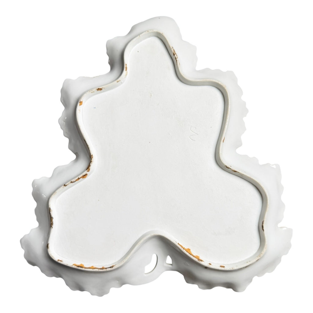 Antique Old Paris Porcelain Leaf Form Serving Dish - Floral Gold Gilt, 16"