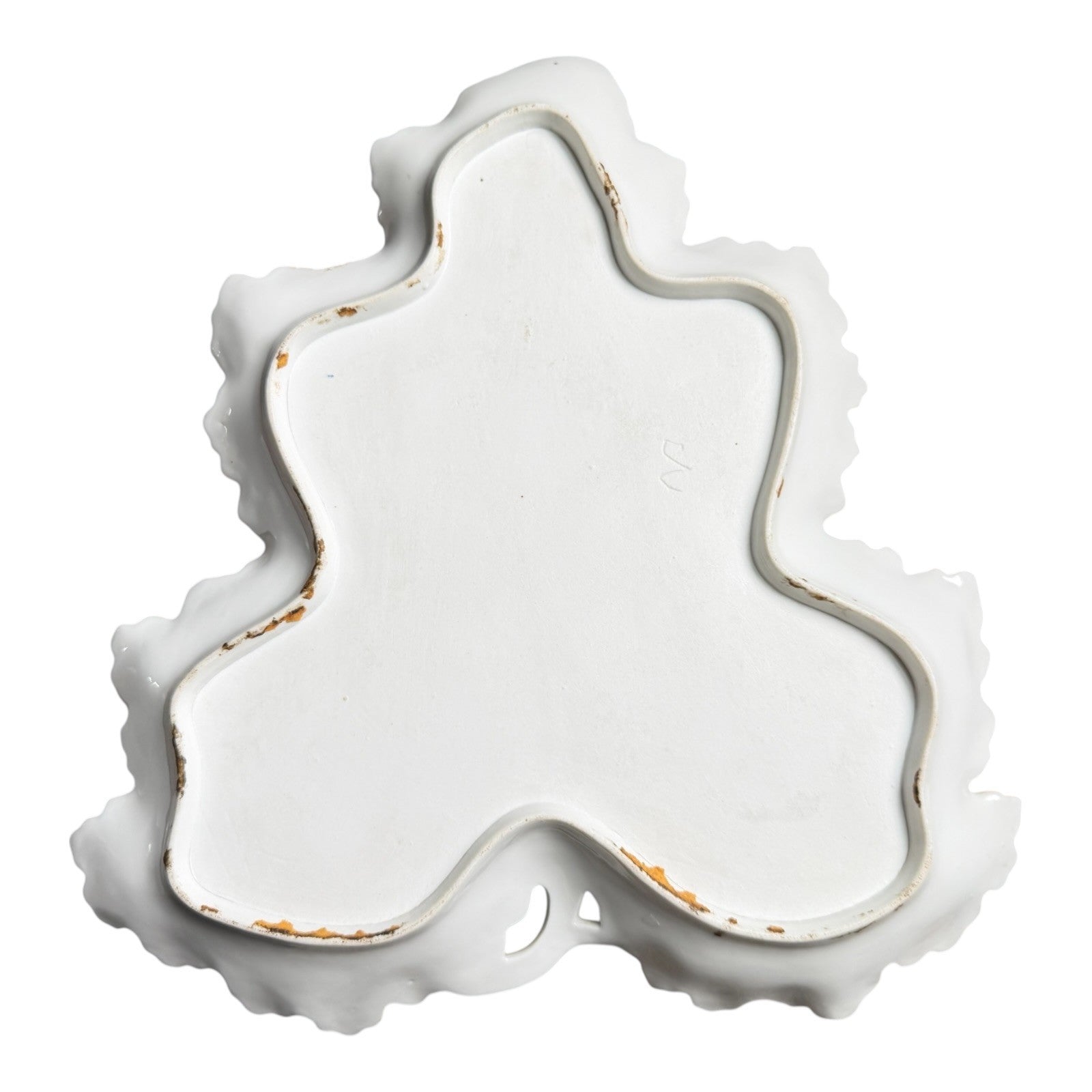 Antique Old Paris Porcelain Leaf Form Serving Dish - Floral Gold Gilt, 16"