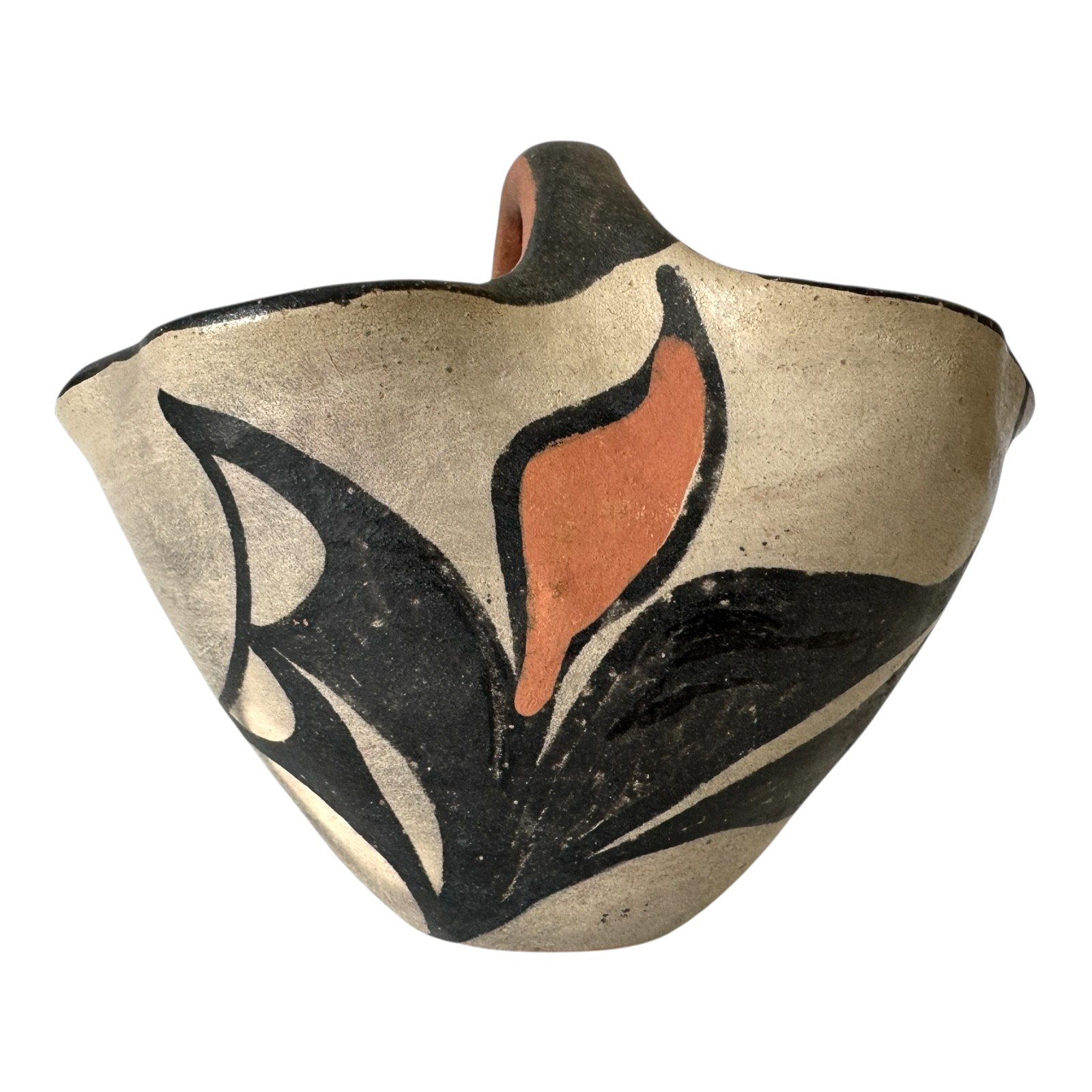 Vintage Santo Domingo Pueblo Native American Pottery Wedding Vase Basket
