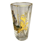 Antique Moser Six-Sided Hand Painted Cordial Glass