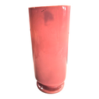 Antique French Painted Floral Opaline Pink Glass Vase