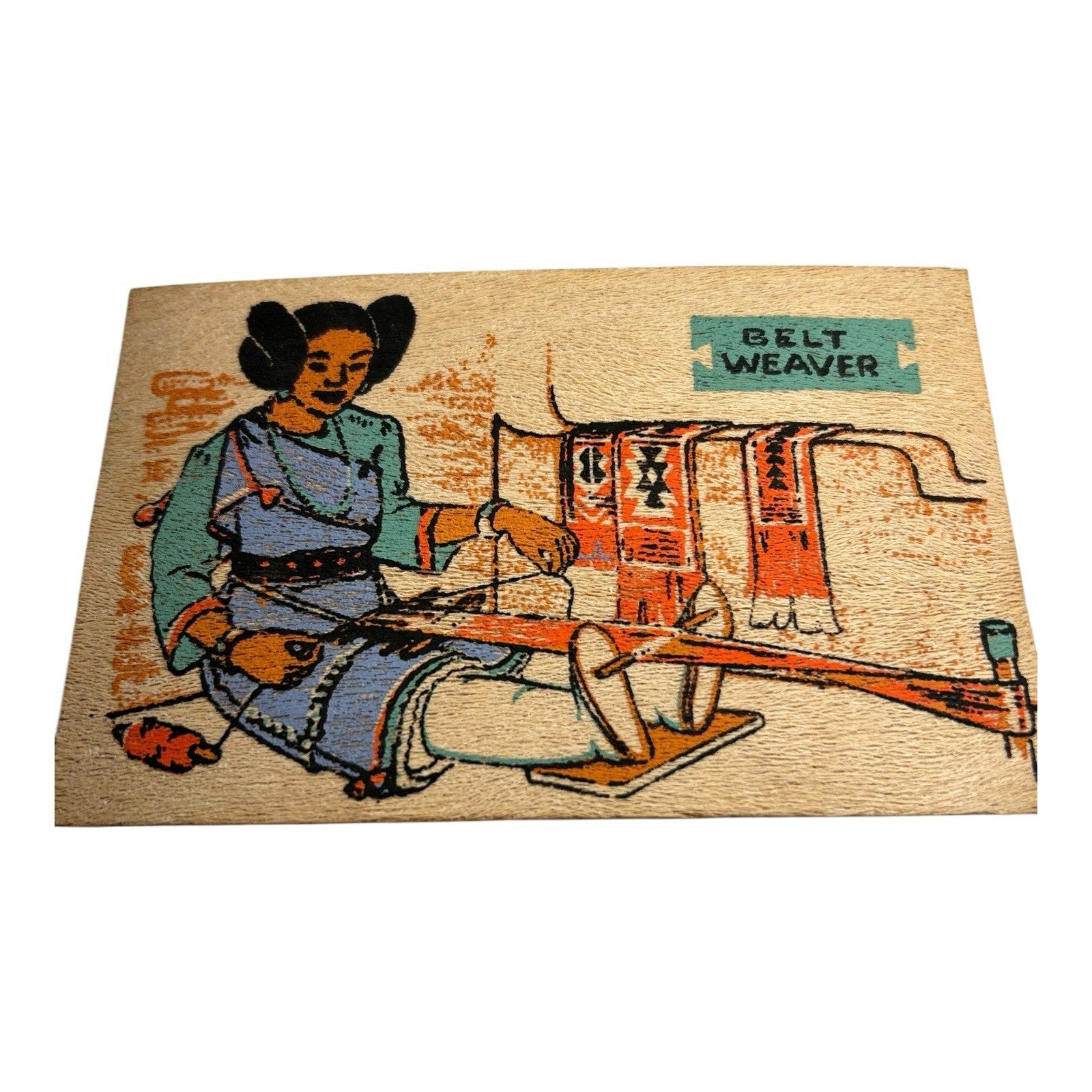 Antique Yucca Wood Pulp Native American Post Card