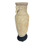 Vintage Asian Chinese Molded Composition Urn Vase with Elephant Handles