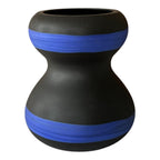 Vintage Murano Black & Blue Satin Art Glass Modernist Vases - Attr Fratelli Toso