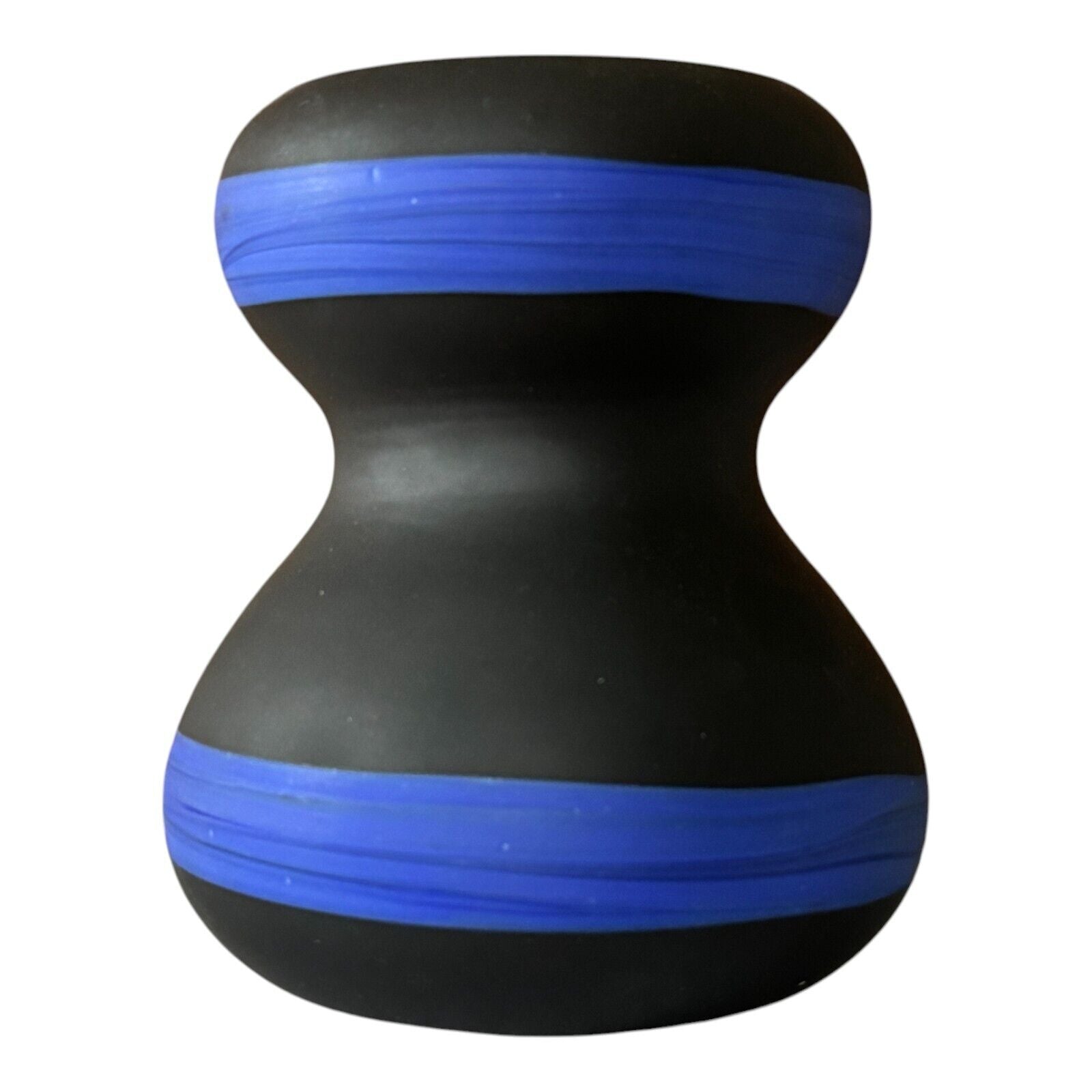 Vintage Murano Black & Blue Satin Art Glass Modernist Vases - Attr Fratelli Toso