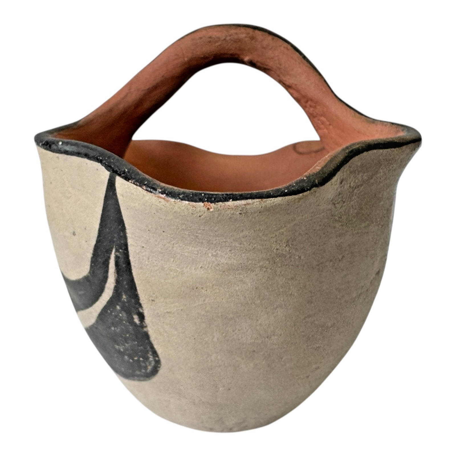 Vintage Santo Domingo Pueblo Native American Pottery Wedding Vase Basket