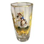 Antique Moser Six-Sided Hand Painted Cordial Glass