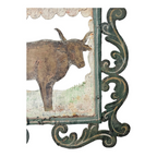 Antique Early 1900s American Folk Art Hand-Cut Metal Ranch Trade Sign, Steer/Cow