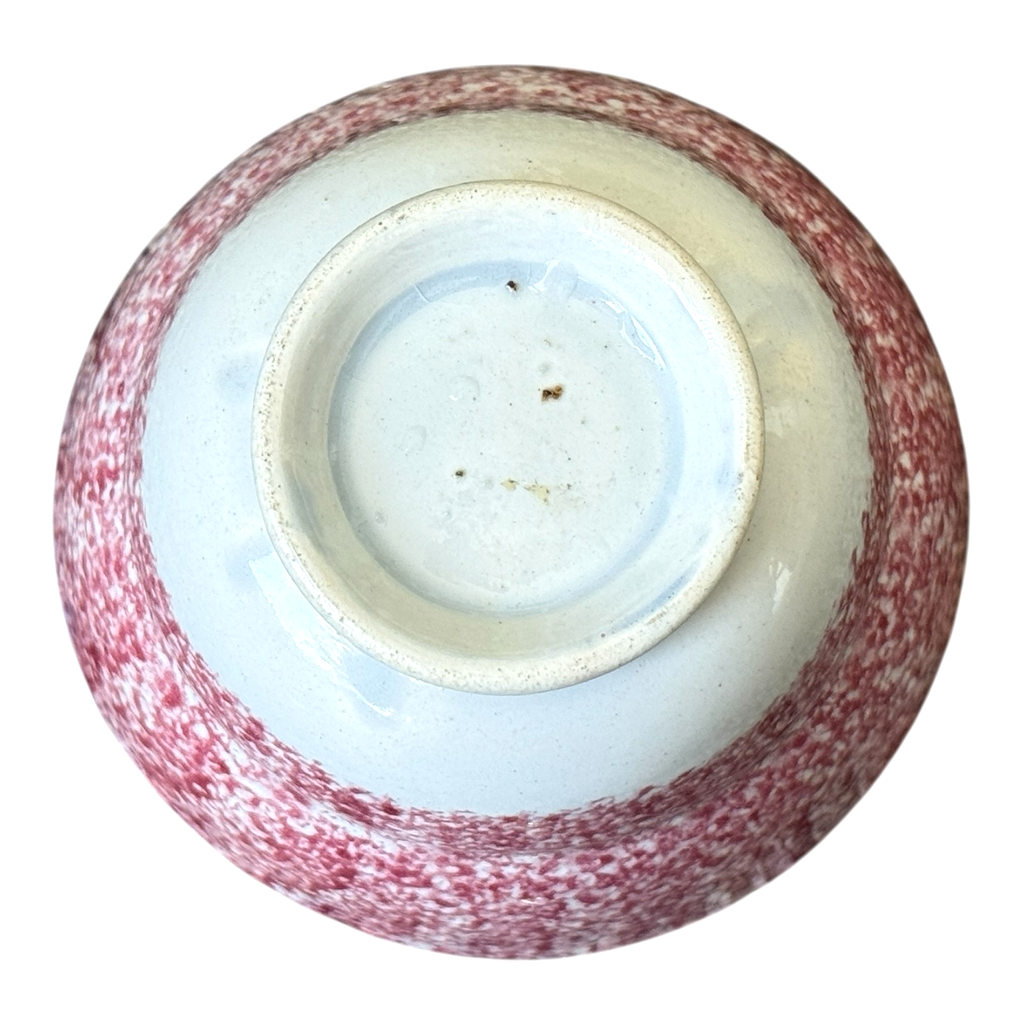 Antique Staffordshire Red Spatterware Spongeware Cup & Saucer