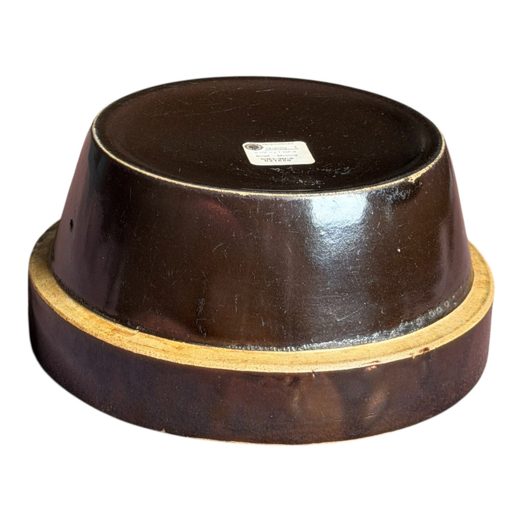 Antique Yellowware Mixing Bowl Brown Slip Glaze Stoneware - Martha Stewart Prop