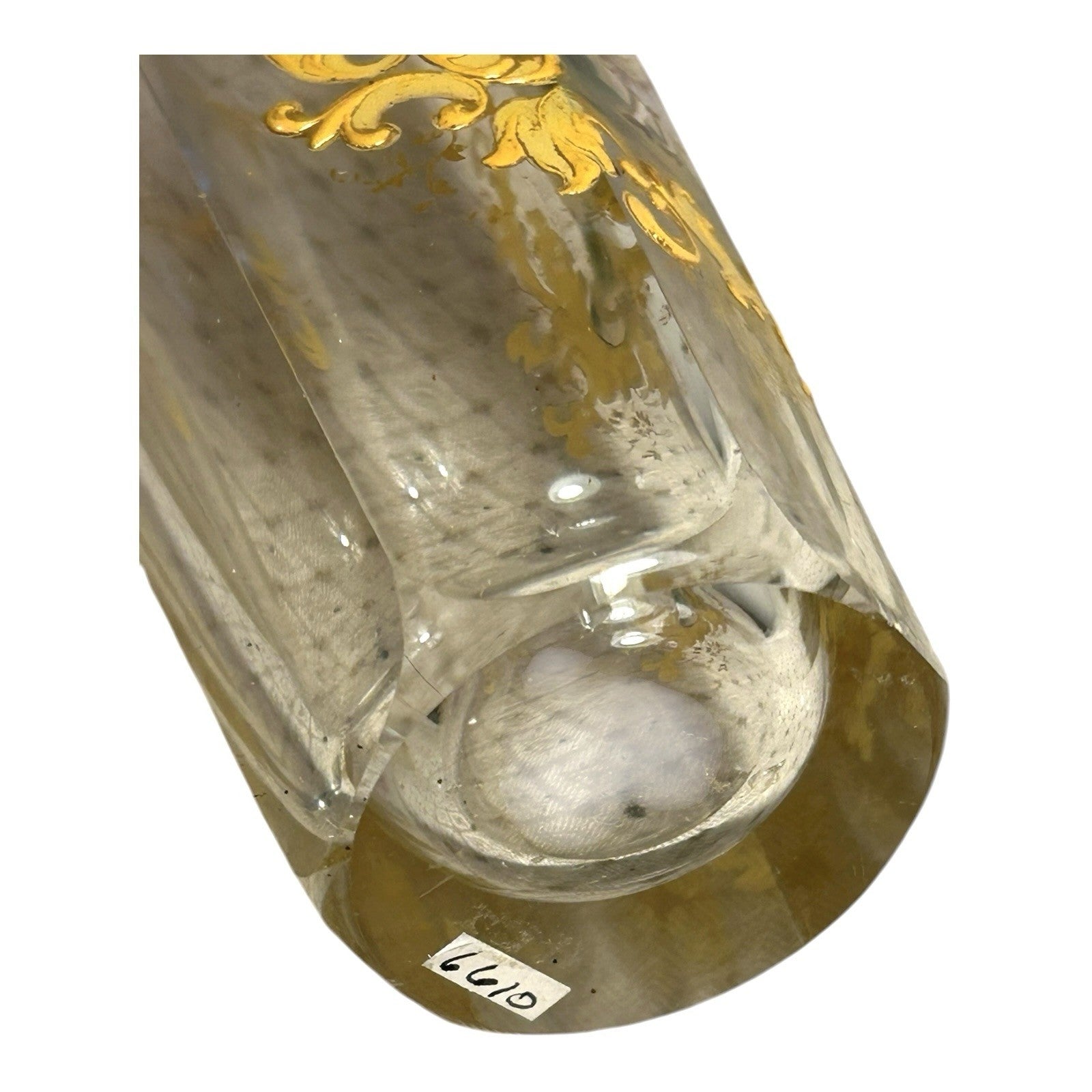 Antique Moser Six-Sided Hand Painted Cordial Glass