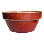 Antique Yellowware Red Brown Rockingham Glaze Mixing Bowl - Martha Stewart Prop