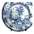 Antique Staffordshire Blue Transferware Riley Plate - Village Ladies
