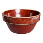 Antique Yellowware Red Brown Rockingham Glaze Mixing Bowl - Martha Stewart Prop