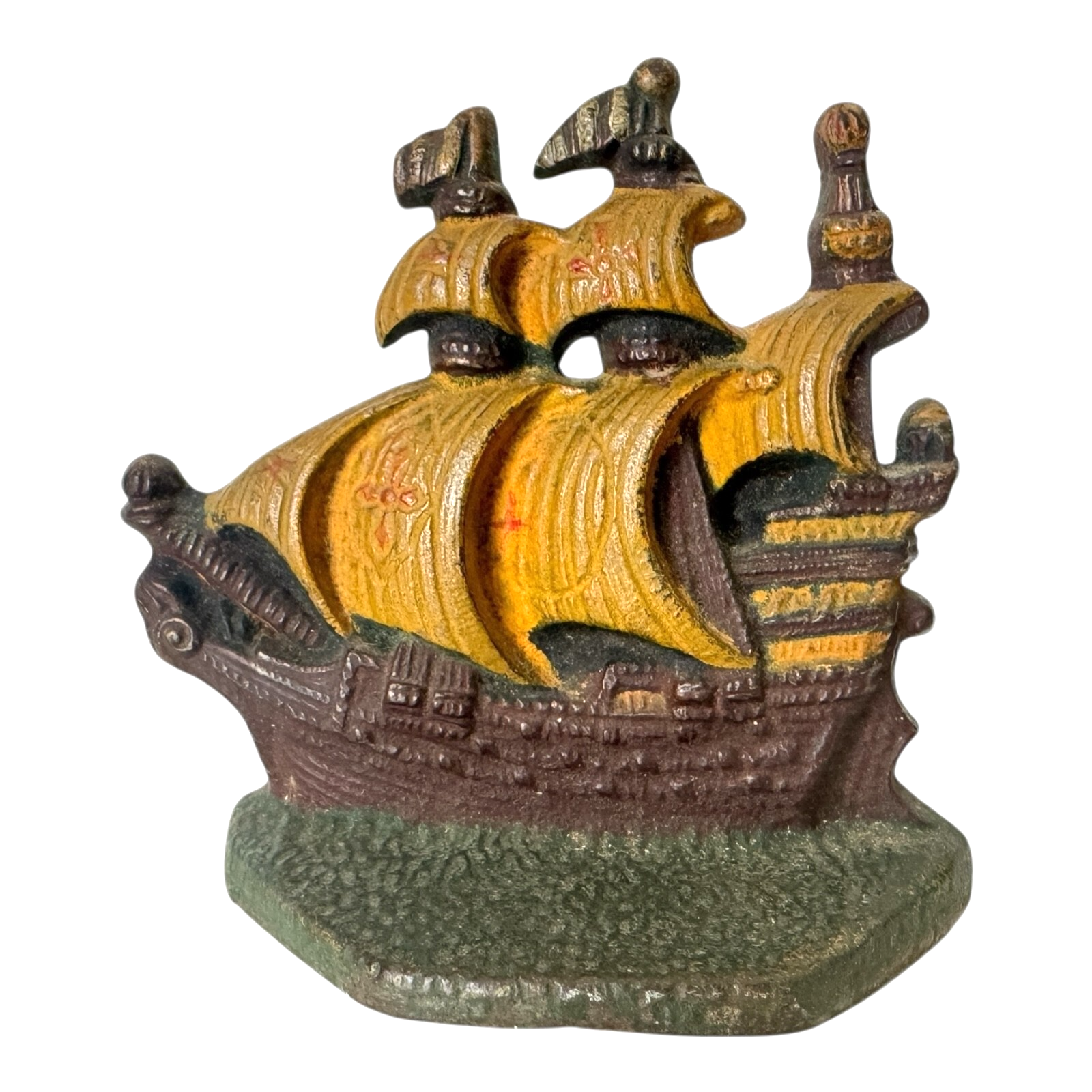 Vintage Hubley Style Cast Iron Nautical Boat Ship Doorstop