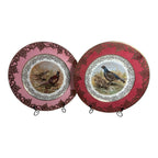 Antique Set of Two German Bavaria Pheasant Plates