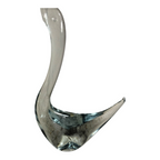 Vintage Italian Murano Art Glass Swan Bird Figurine Statue - Original Label