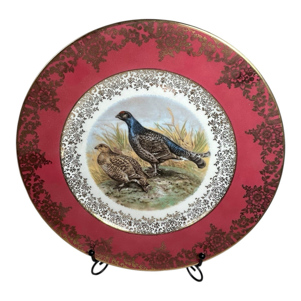 Antique Set of Two German Bavaria Pheasant Plates