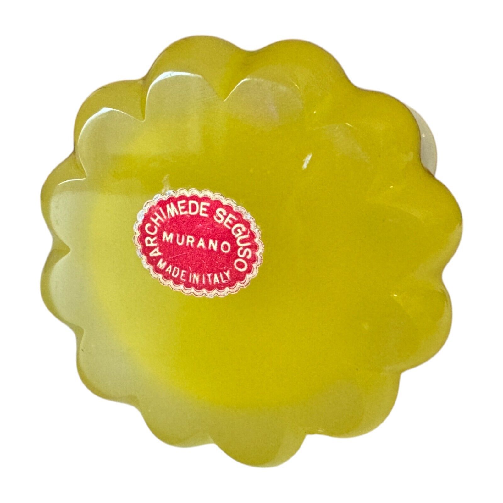 Vintage Murano Three Piece Vanity Set by Seguso - Handblown Yellow Art Glass