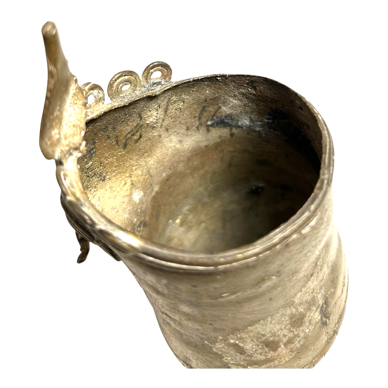 Antique Rare Asian Nepalese Gold Gilt Bronze Ganesha Ritual Cup