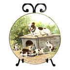 Antique TST Taylor Smith Taylor Bulldog & Puppies Portrait Plate 1929