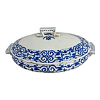 Antique Royal Vienna Porcelain Blue & White Covered Tureen - Beehive Mark