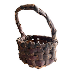 Antique Americana Primitive Birch Bark Folk Art Gathering Basket