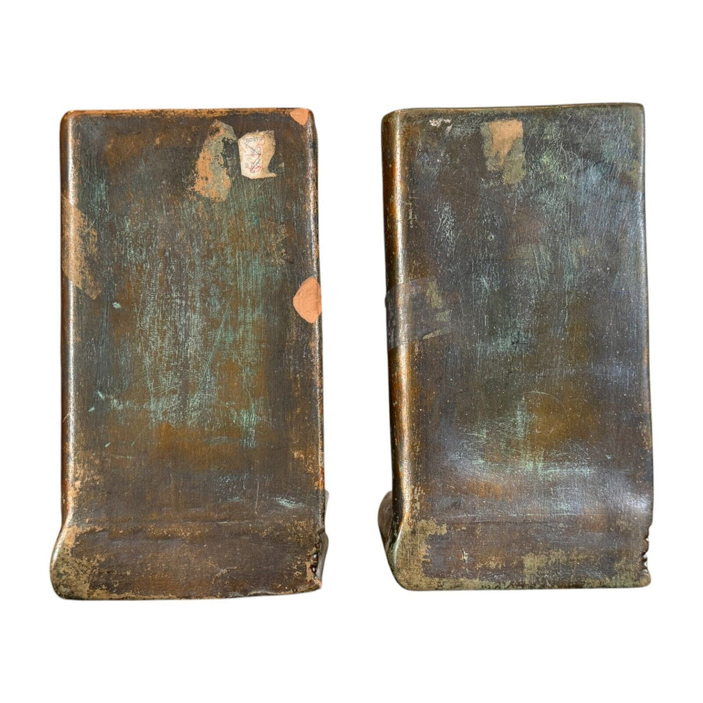 Antique Classical Bronze Clad Bookends - Figural Woman Bust