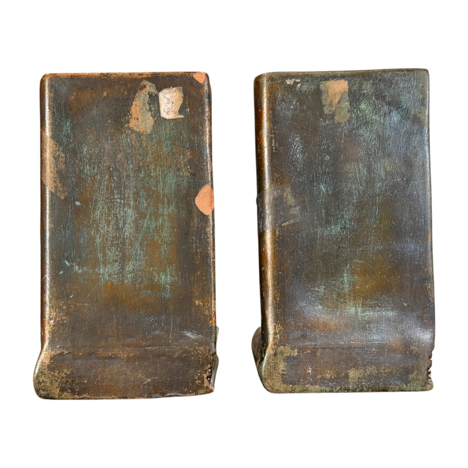 Antique Classical Bronze Clad Bookends - Figural Woman Bust