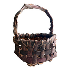 Antique Americana Primitive Birch Bark Folk Art Gathering Basket