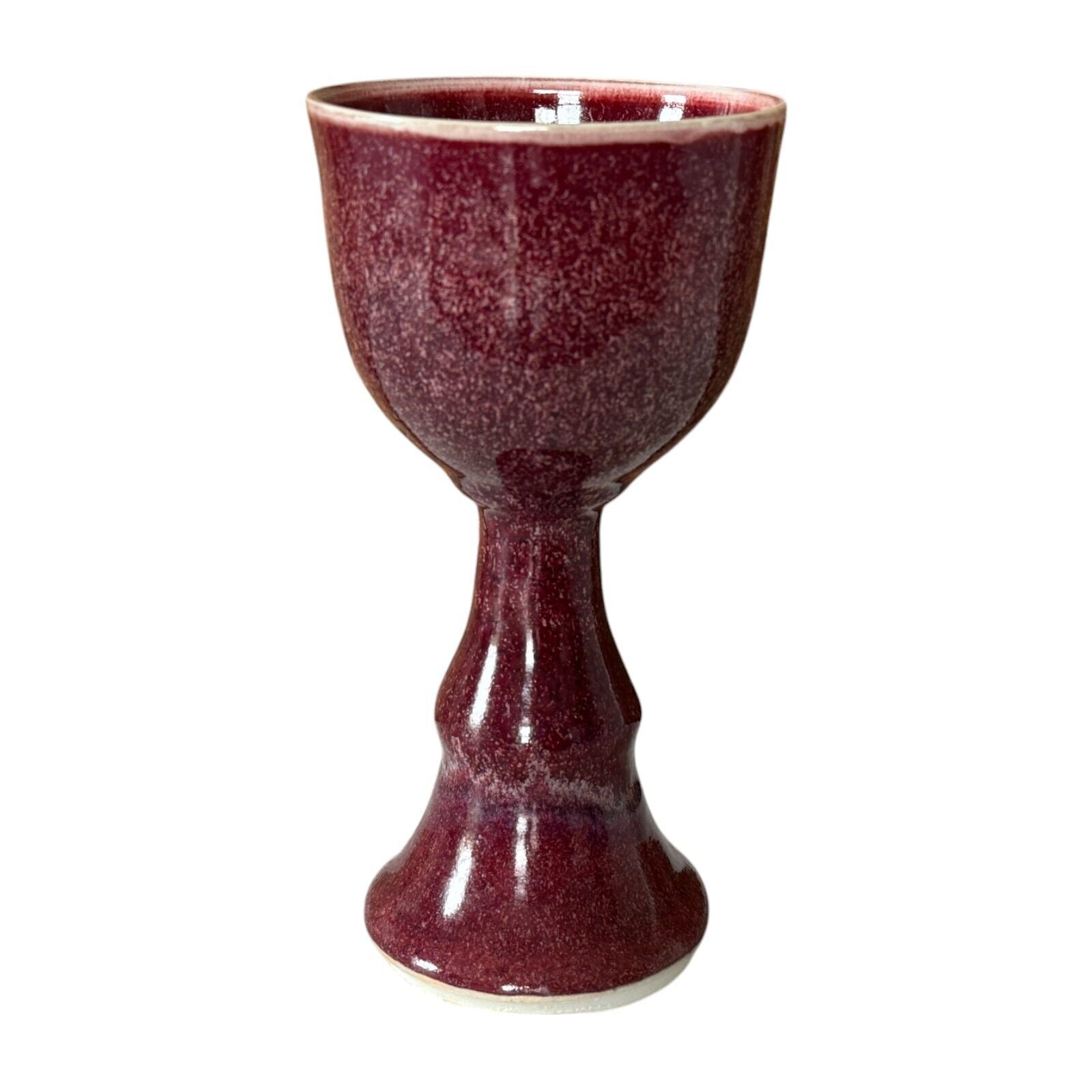 Vintage Gerry Williams Red Glazed Stoneware Pottery Goblet Cup (Signed)