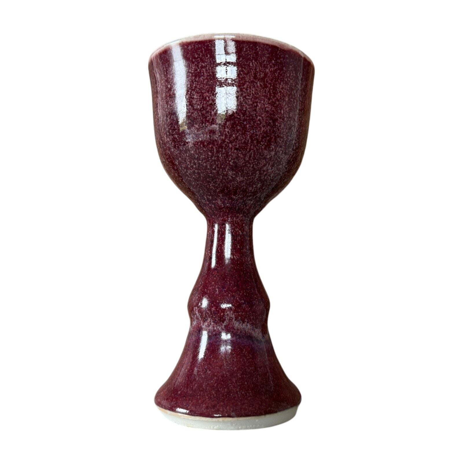 Vintage Gerry Williams Red Glazed Stoneware Pottery Goblet Cup (Signed)