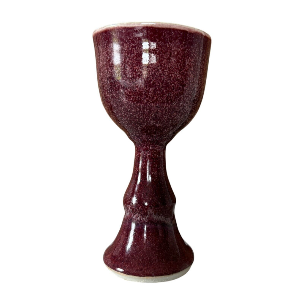 Vintage Gerry Williams Red Glazed Stoneware Pottery Goblet Cup (Signed)